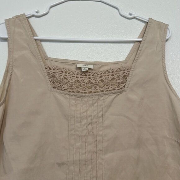 J. Jill Tank Top Crochet Pintuck Layer Transitional Womens Large Boho Beach - Picture 2 of 10